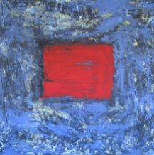 "Rotes in Blau", 100x100
